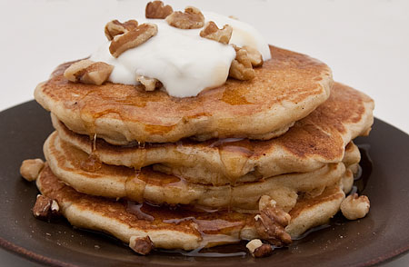 Recipe for Cardamom Walnut Pancakes from TableFare