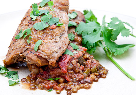 Recipe for Braised Chicken with Lentils and Yogurt from TableFare