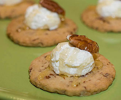 Recipe for Pecan Shortbread with Fresh Ricotta and Honey from TableFare