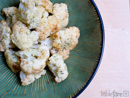 Recipe for Roasted Cauliflower with Lemon & Dill from TableFare