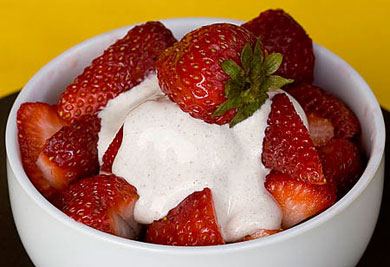 Recipe for Strawberries with Romanoff Sauce from TableFare