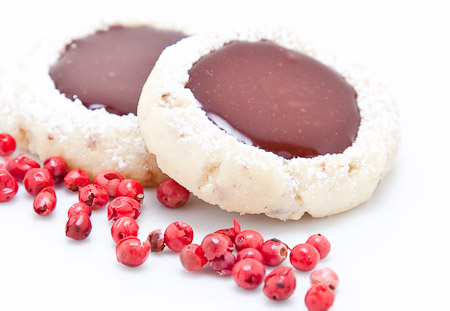 Recipe for Pink Peppercorn Thumbprint Cookies from TableFare