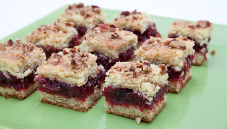 Cranberry Shortbread Cake pieces