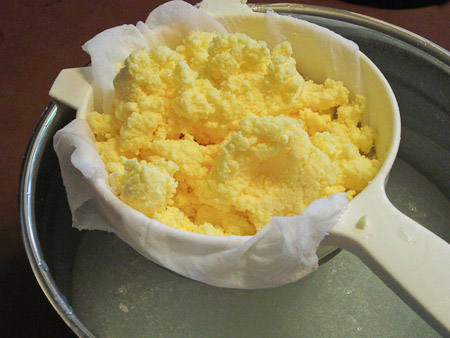 Straining butter