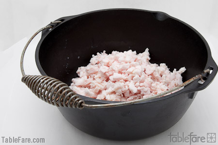 Leaf lard to be rendered