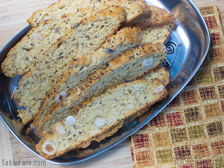 Sweet Mustard and Hazelnut Biscotti